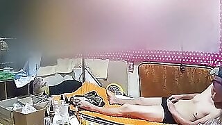 Hacked home surveillance camera caught mature lady masturbating
