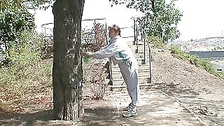 Younger guy heals very old busty grandma