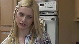 Petite Blonde Has Experimental Lesbian Sex With Dad's Employee